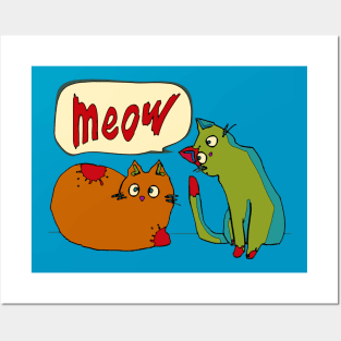 meow Posters and Art